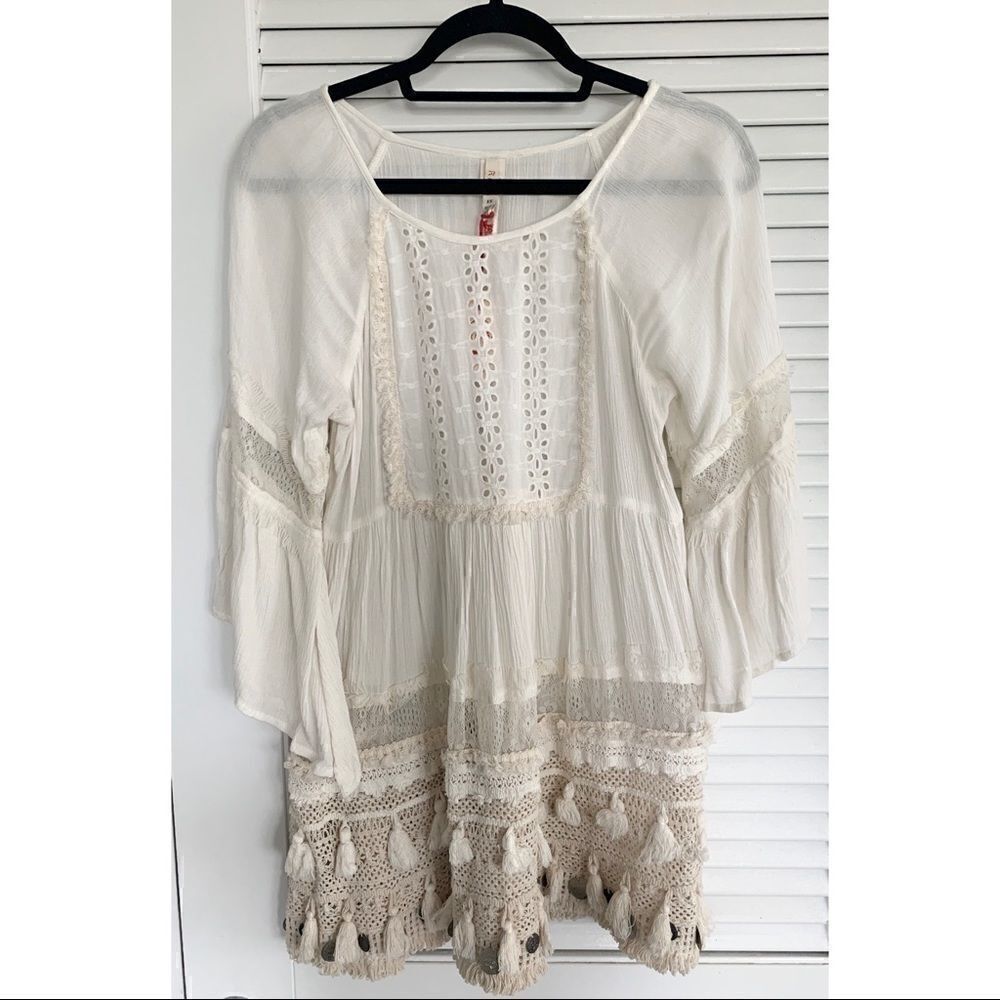 Revolve RAGA Sun Goddess Tunic Dress in Egg Shell - Picture 6 of 9